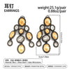 Women's Electroplated Zinc Alloy Teardrop And Oval Rhinestone Tassel Earrings With Stainless Steel Posts Geometric Light Luxury Jewelry