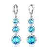 Women's Electroplated Zircon Drop Shape Necklace And Earrings Jewelry Set With Snake Bone Chain Water Drop Design