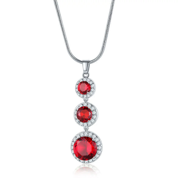 Women's Electroplated Zircon Drop Shape Necklace And Earrings Jewelry Set With Snake Bone Chain Water Drop Design