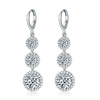 Women's Electroplated Zircon Drop Shape Necklace And Earrings Jewelry Set With Snake Bone Chain Water Drop Design