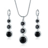 Women's Electroplated Zircon Drop Shape Necklace And Earrings Jewelry Set With Snake Bone Chain Water Drop Design