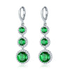 Women's Electroplated Zircon Drop Shape Necklace And Earrings Jewelry Set With Snake Bone Chain Water Drop Design