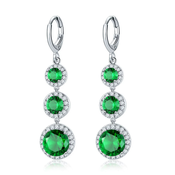 Women's Electroplated Zircon Drop Shape Necklace And Earrings Jewelry Set With Snake Bone Chain Water Drop Design