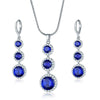 Women's Electroplated Zircon Drop Shape Necklace And Earrings Jewelry Set With Snake Bone Chain Water Drop Design