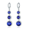 Women's Electroplated Zircon Drop Shape Necklace And Earrings Jewelry Set With Snake Bone Chain Water Drop Design