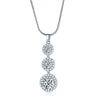 Women's Electroplated Zircon Drop Shape Necklace And Earrings Jewelry Set With Snake Bone Chain Water Drop Design