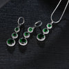 Women's Electroplated Zircon Drop Shape Necklace And Earrings Jewelry Set With Snake Bone Chain Water Drop Design