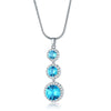Women's Electroplated Zircon Drop Shape Necklace And Earrings Jewelry Set With Snake Bone Chain Water Drop Design