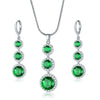 Women's Electroplated Zircon Drop Shape Necklace And Earrings Jewelry Set With Snake Bone Chain Water Drop Design