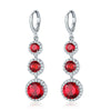 Women's Electroplated Zircon Drop Shape Necklace And Earrings Jewelry Set With Snake Bone Chain Water Drop Design