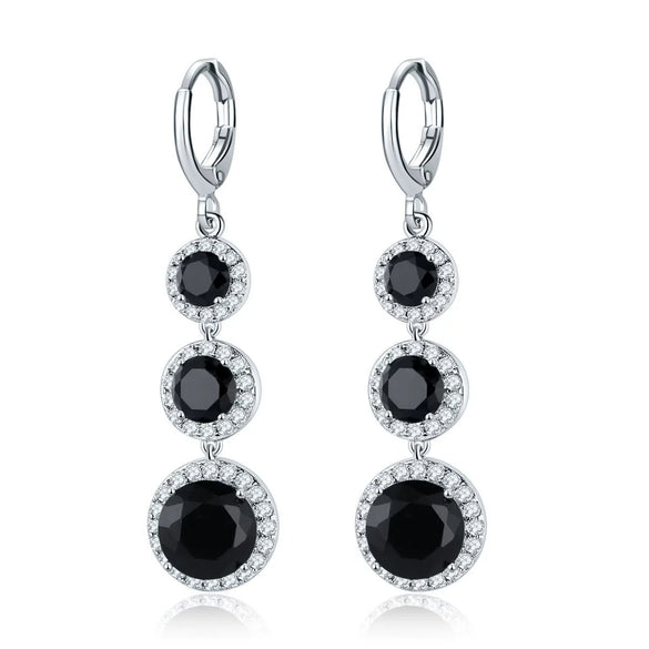 Women's Electroplated Zircon Drop Shape Necklace And Earrings Jewelry Set With Snake Bone Chain Water Drop Design