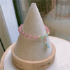 Women's Elegant Alloy Crystal And Freshwater Pearl Geometric Bangle Bracelet With Jade Style Accents