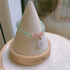 Women's Elegant Alloy Crystal And Freshwater Pearl Geometric Bangle Bracelet With Jade Style Accents