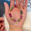 Women's Elegant Alloy Crystal And Freshwater Pearl Geometric Bangle Bracelet With Jade Style Accents