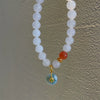 Women's Elegant Alloy Crystal And Freshwater Pearl Geometric Bangle Bracelet With Jade Style Accents