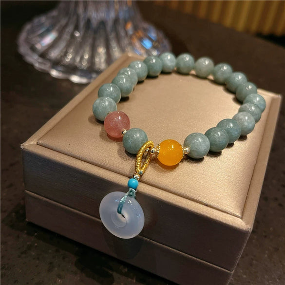 Women's Elegant Alloy Crystal And Freshwater Pearl Geometric Bangle Bracelet With Jade Style Accents