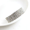 Women's Elegant Alloy Crystal Bracelet Simple Geometric Full Diamond Style Elastic Single Row And Multi Row Fashion Bracelet