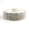 Women's Elegant Alloy Crystal Bracelet Simple Geometric Full Diamond Style Elastic Single Row And Multi Row Fashion Bracelet