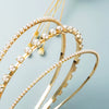 Women's Elegant Alloy Diamondinlaid Pearl Layered Headband Fashion Hair Hoop Accessory