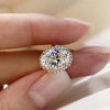 Women's Elegant Alloy Egg Shaped White Zircon Ring With Electroplated Geometric Natural Style For Wedding Jewelry
