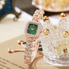 Women's Elegant Alloy Square Diamondencrusted Quartz Watch