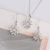 Women's Elegant Alloy Windmill Plant Flower Jewelry Set With Zircon Inlay Necklace And Earrings