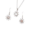 Women's Elegant Alloy Windmill Plant Flower Jewelry Set With Zircon Inlay Necklace And Earrings