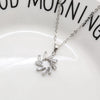 Women's Elegant Alloy Windmill Plant Flower Jewelry Set With Zircon Inlay Necklace And Earrings