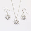 Women's Elegant Alloy Windmill Plant Flower Jewelry Set With Zircon Inlay Necklace And Earrings