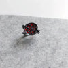 Women's Elegant Black Gold Plated Metal Ring With Garnet Tree Vine Fruit Pattern Fashion Hand Jewelry