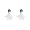 Women's Elegant Bow Rear Hanging Earrings With Resin Eternal Flower Design Sweet Fresh All Match Dangle Earrings