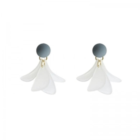 Women's Elegant Bow Rear Hanging Earrings With Resin Eternal Flower Design Sweet Fresh All Match Dangle Earrings