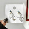 Women's Elegant Bow Rear Hanging Earrings With Resin Eternal Flower Design Sweet Fresh All Match Dangle Earrings