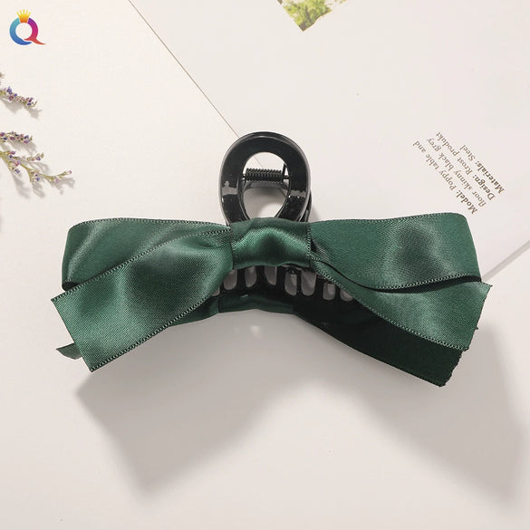 Women's Elegant Bow Shark Clip Hairpin Large Handmade Backofhead Hair Accessory For Stylish Hairstyles