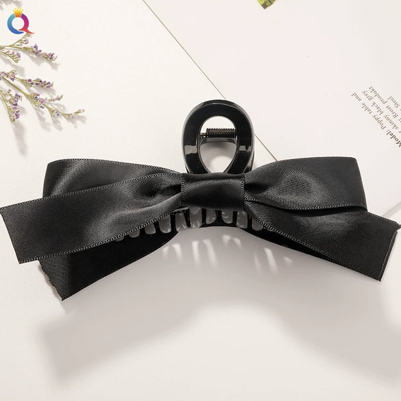 Women's Elegant Bow Shark Clip Hairpin Large Handmade Backofhead Hair Accessory For Stylish Hairstyles