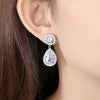 Women's Elegant Copper Crystal Drop Earrings With Geometric Zircon Design Electroplated Fashion Jewelry