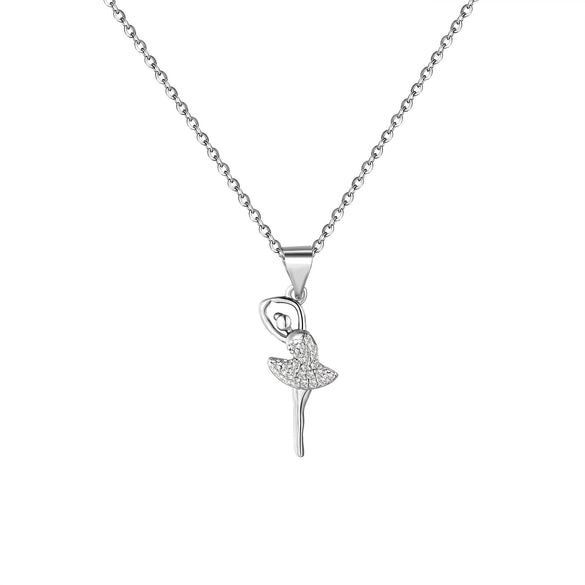Women's Elegant Copper Heart Geometric Pendant Necklace With Micropaved Detail And Ochain Design