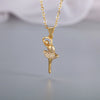 Women's Elegant Copper Heart Geometric Pendant Necklace With Micropaved Detail And Ochain Design