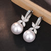 Women's Elegant Copper Imitation Pearl Flower Geometric Earrings