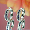 Women's Elegant Copper Imitation Sapphire Zircon Geometric Earrings