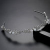 Women's Elegant Copper Zirconia Pearl Headband With Floral Detail Minimalist Bridal Hair Accessory