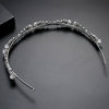 Women's Elegant Copper Zirconia Pearl Headband With Floral Detail Minimalist Bridal Hair Accessory
