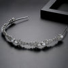 Women's Elegant Copper Zirconia Pearl Headband With Floral Detail Minimalist Bridal Hair Accessory