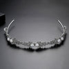 Women's Elegant Copper Zirconia Pearl Headband With Floral Detail Minimalist Bridal Hair Accessory
