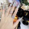 Women's Elegant Crown Ring In Sculpted Copper With Lace Inspired Design And Water Drop Shape Sparkling Exquisite Adjustable Fashion Jewelry