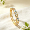 Women's Elegant Enamel Openwork Floral Bracelet With Painted Details And Sparkling Diamond Accents Plated Jewelry Accessory