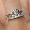 Women's Elegant Exquisite Princess Style Heartshaped Copper Ring With Zirconia