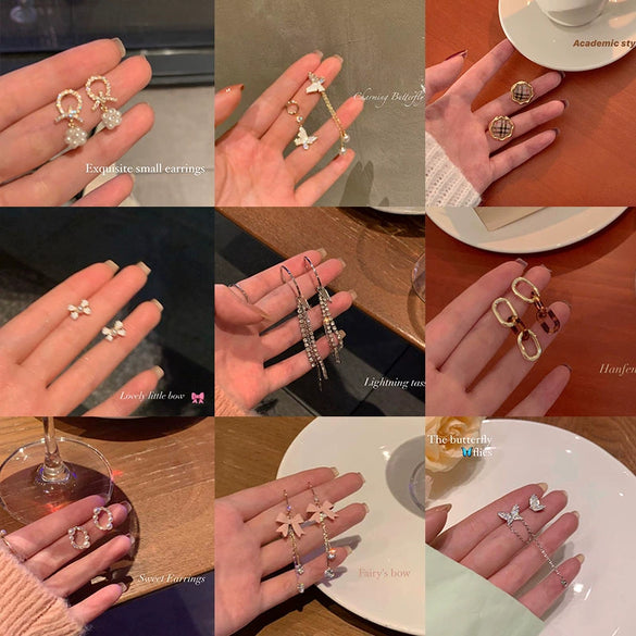 Women's Elegant Fashionable Ear Studs With Pearl Mango Shape Alloy Material Electroplating Treatment And Bow Pattern