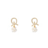 Women's Elegant Fashionable Ear Studs With Pearl Mango Shape Alloy Material Electroplating Treatment And Bow Pattern
