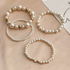 Women's Elegant Faux Pearl Bracelet With Love Charm Simple Fashion Resin Jewelry Accessory